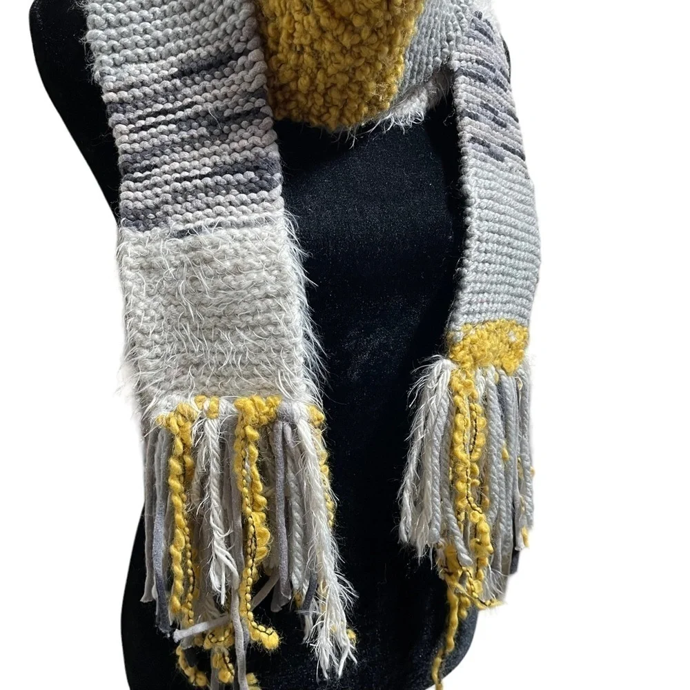 No Brand Mix Media Textured Long Scarf